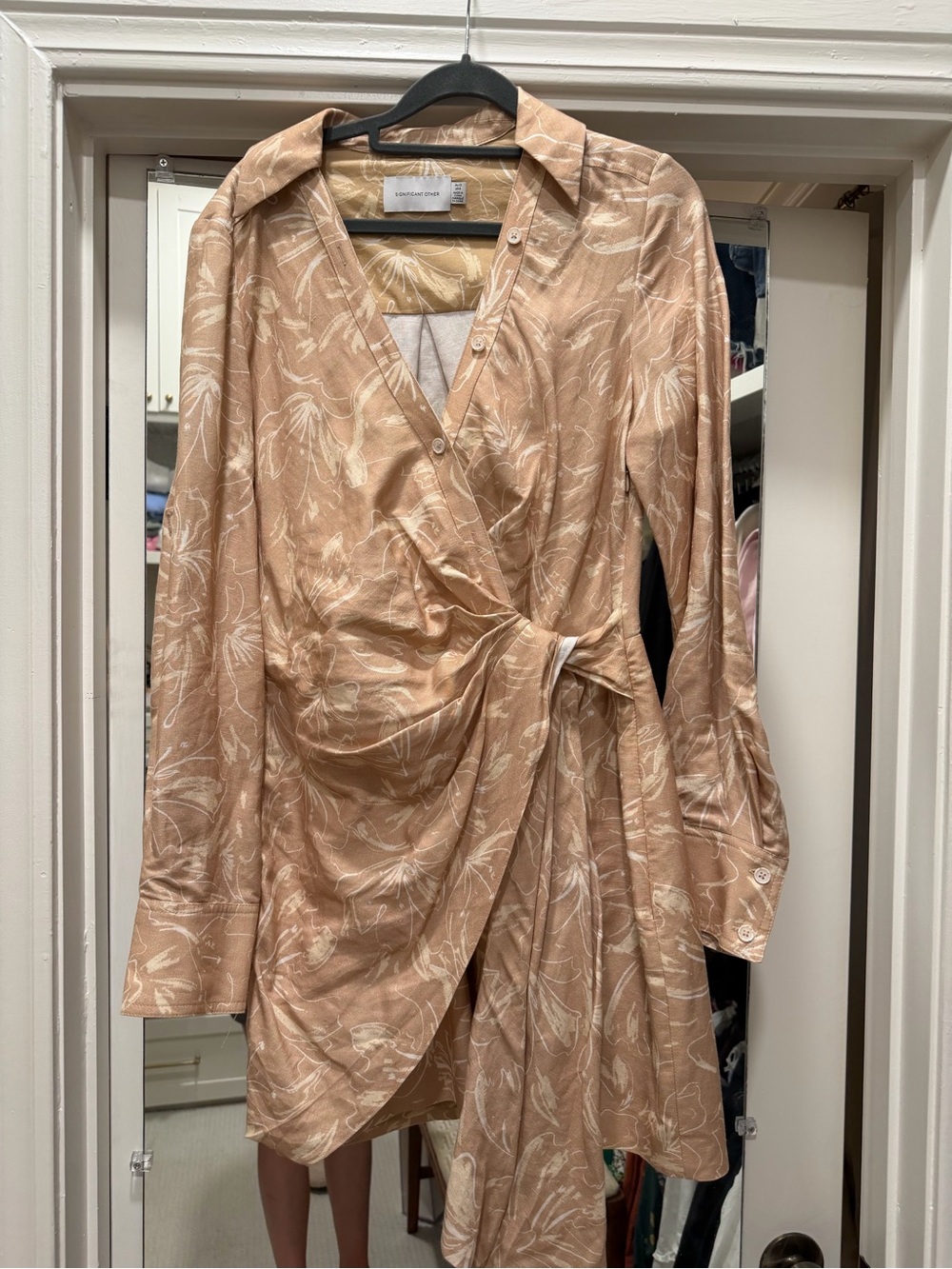 Significant other - beige printed wrap dress